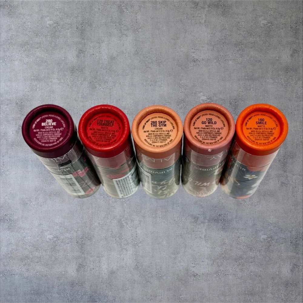 Almay‎ Lip Vibes Lipstick Set 5pc New Matte Cream Bundle
